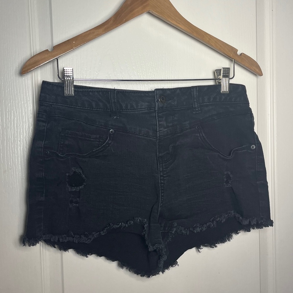 Mudd Black Frayed Jean Shorts vintage Y2K